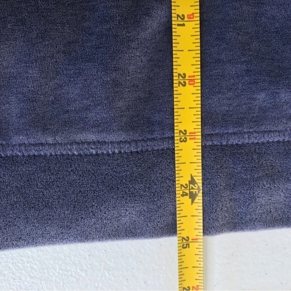 Westbound Velour Kangaroo Pocket Side Slit Bottom Dusty Blue Gray Women's Large - Picture 8 of 12